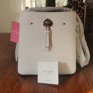Kate Spade Small Marti Bucket Bag in White Dove